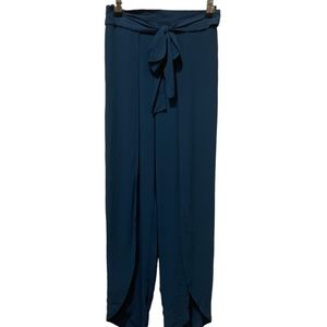 Blue Lush crinkle gauze split leg tie waist pants